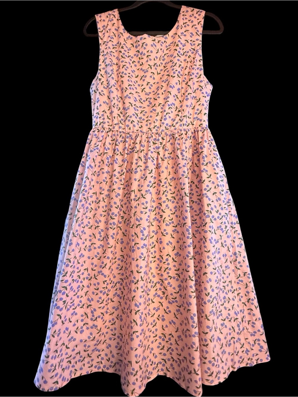 Unique Vintage Vibes Tulip B Pink Purple Cherrie Sleeveless Summer Dress Pockets